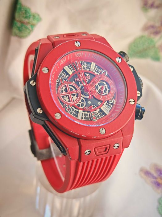 Рядък Модел Ръчен Мъжки Часовник HUBLOT Red Magic 50 mm