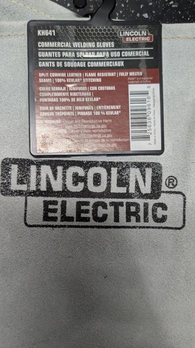Mănuși sudură Lincoln Electric KH641, din piele cu cusături Kevlar, Noi
