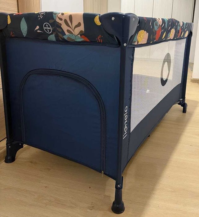 Vand Patut pliant cu fermoar 2 roti 120x60 cm albastru stare perfecta