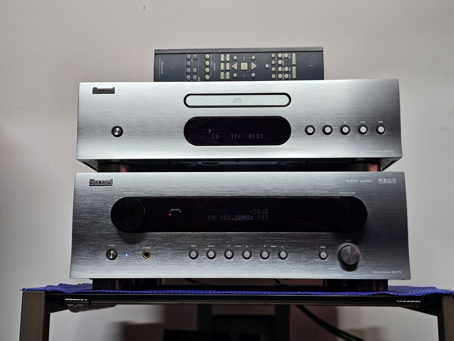 Amplificator Sherwood RX-722 si Cd player CD-722 cu telecomanda