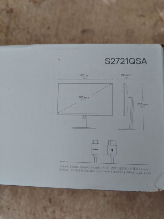 Monitor Gaming LED IPS DELL S2721QSA, 27", 4K UHD, 60Hz, FreeSync