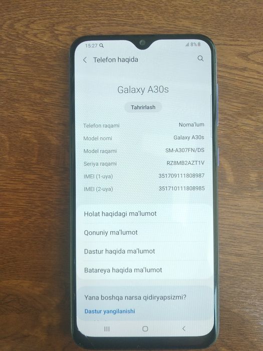 Samsung galaxy A30S