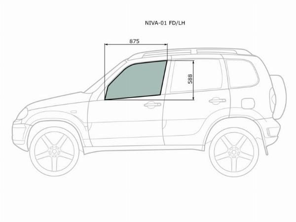 Стекло переднее левое опускное   Chevrolet Tracker