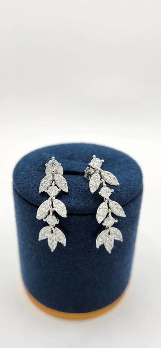 Сребърни обеци с мойсанит - Bliss