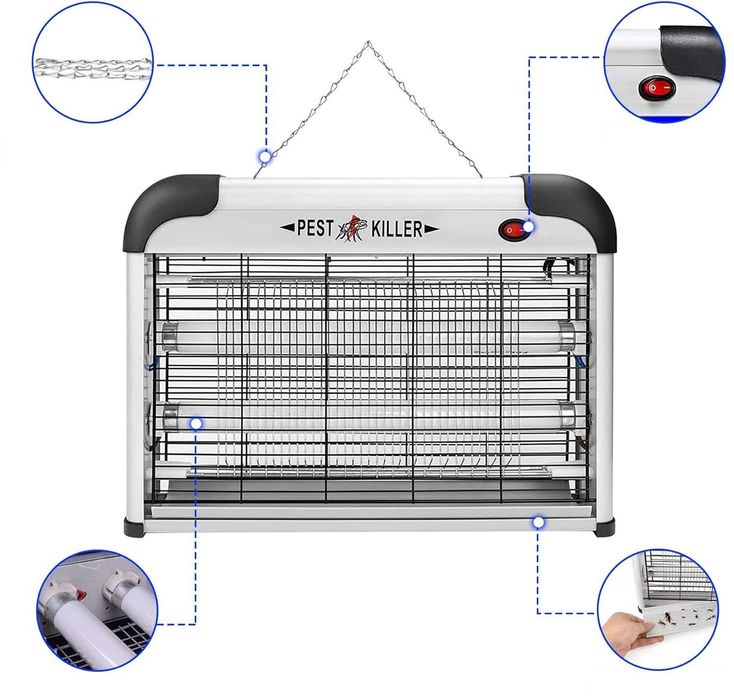 Лампа Против Насекоми комари МОЩНА KILL PEST 20/40/60W LED за дворa