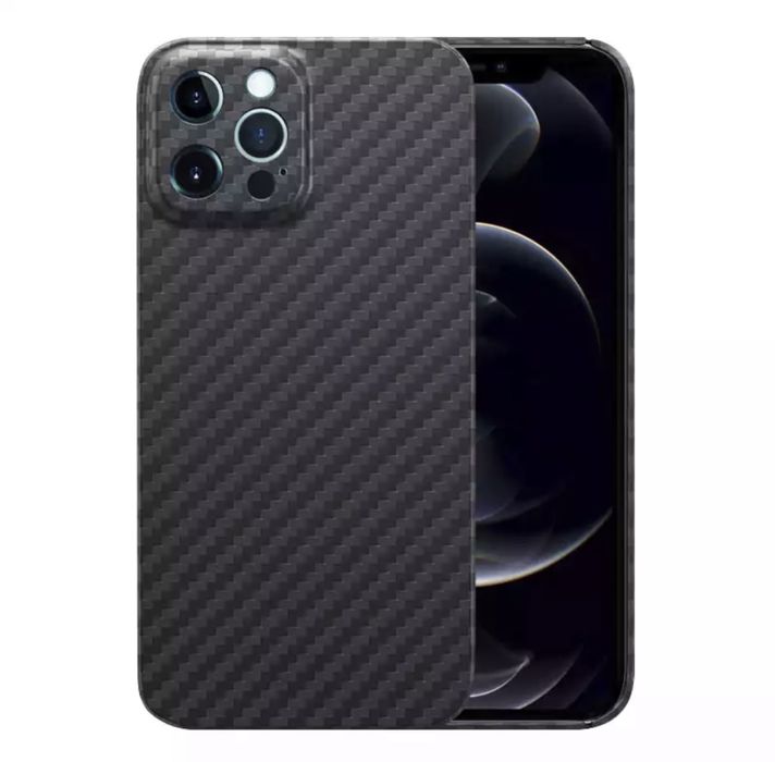 Husa Ultra Slim Din Fibra de Carbon Neagra - Iphone 11/12/13 PRO MAX