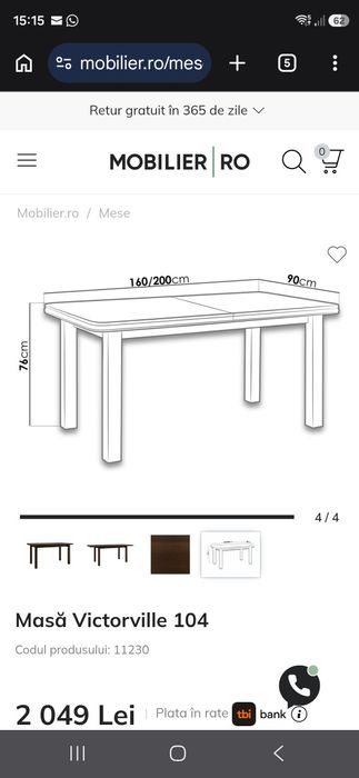 Masa de living extensibilă