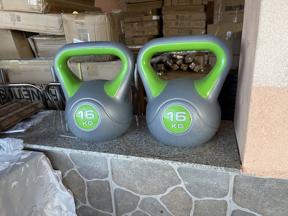 Set Kettlebell 2x16 kg, 16 kg+16 kg=32 kg noi made in Germany