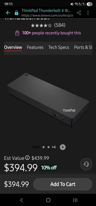 ThinkPad Thunderbolt 4 Workstation Dock