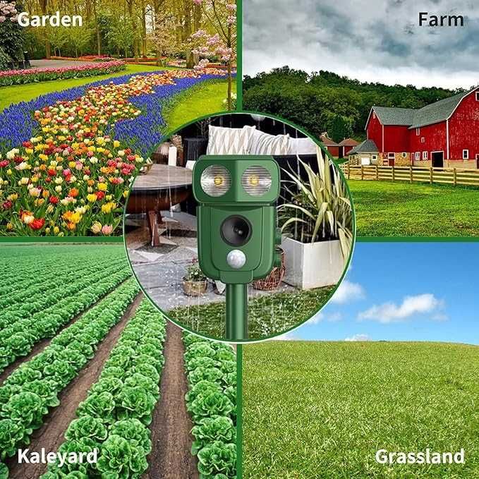 IP66 Соларен ултразвуков репелент, водоустойчив срещу диви животни