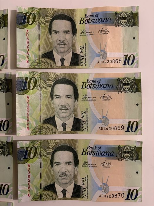 Bancnota din Botswana "Ten Pula"