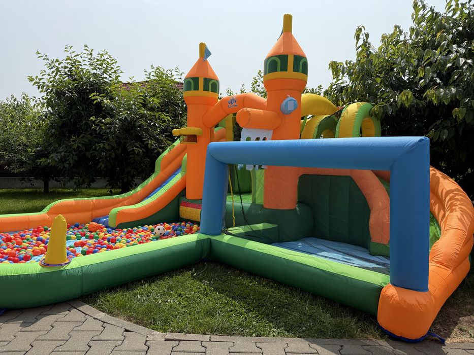 Castel Gonflabil - 2 Tobogane - Football Kingdom