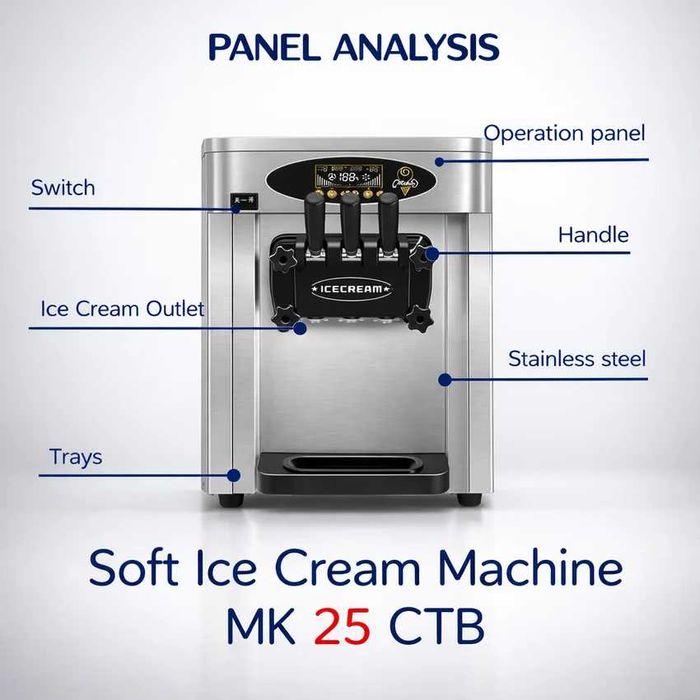 Професионална сладолед машина за крем сладолед МК 25СТВ