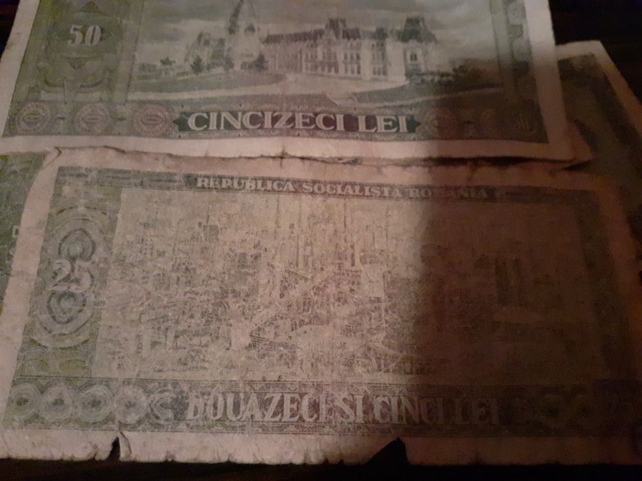 Bancnote de 10,25 și 50 lei din RSR