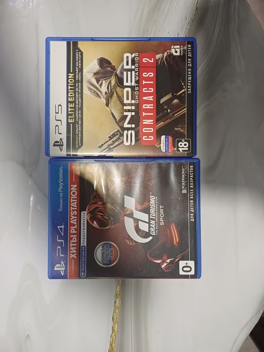 Диски ps 4,ps 5  gran turismo sport sniper ghost warrior contract 2