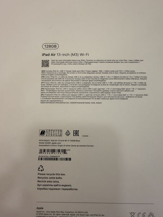 Ipad Air 13 M3 128  wifi EAC