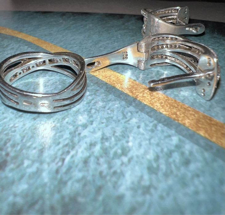 Комплект серебро, радированный 925 проба .