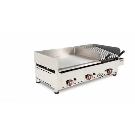 Arilex 100FRYGRB- Grill neted-striat cromat GAZ;Gratar mixt;FryTop
