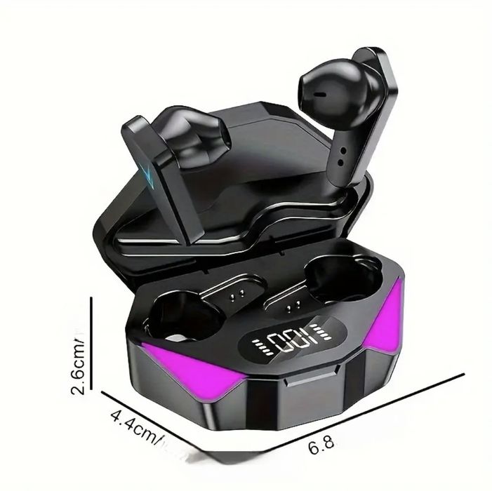 Безжични Bluetooth слушалки с LED дисплей и геймърски дизайн