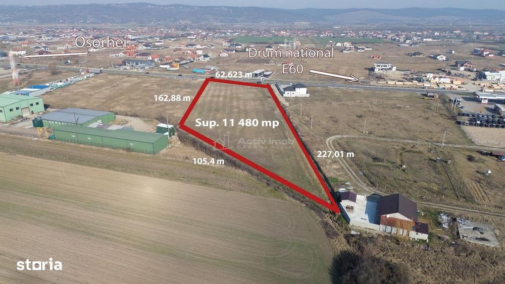 Teren intravilan cu deschidere la E 60 ideal hala depozitare sau produ