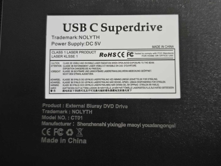 Blu-ray Burner Writer extern NOLYTH USB 3.0/USB-C, SD/TF/2 -poze reale