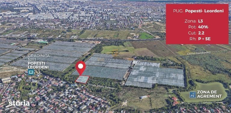 Vanzare teren intravilan, 6994 mp, deschidere ampla, Popesti-Leordeni