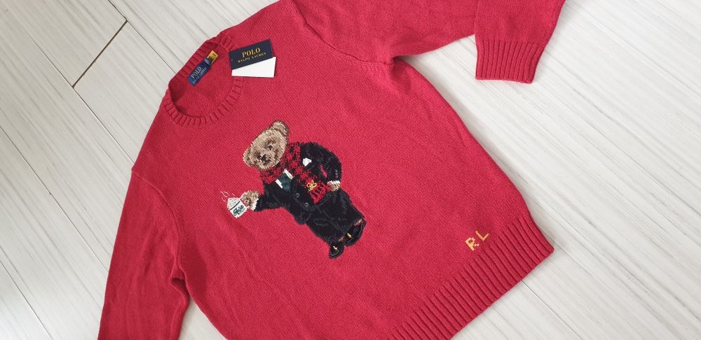 POLO Ralph Lauren Bear Cotton / Len Mens Size XL НОВО! ОРИГИНАЛ! Мъжки Пуловер !