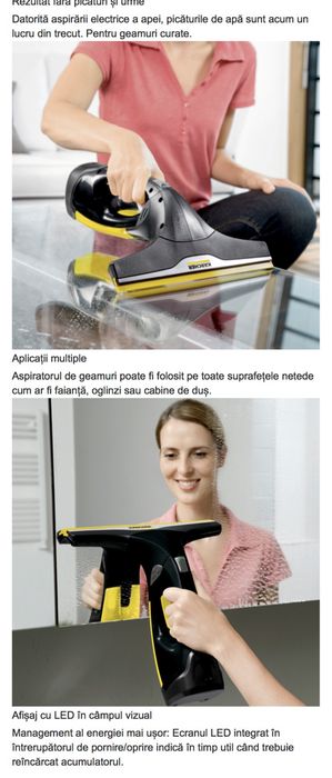 Aspirator pentru geamuri KARCHER WV 2 Black Edition