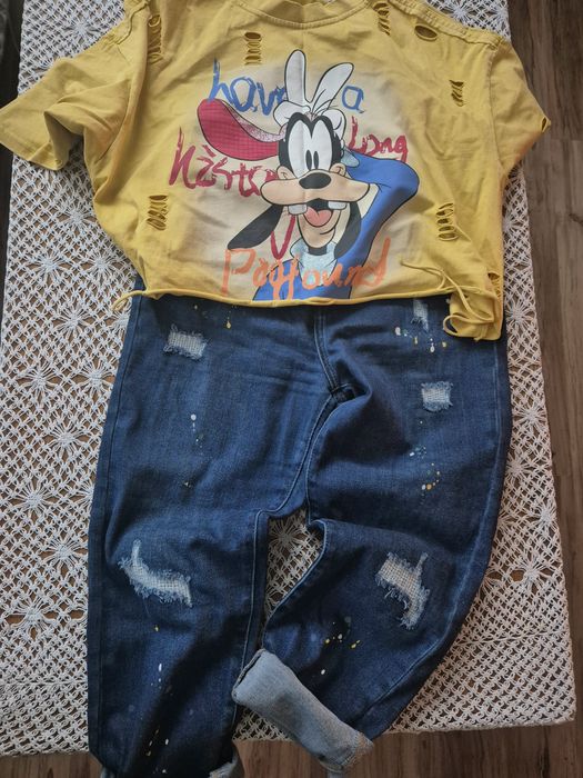 Сет Л/Хл  тениска + дънки