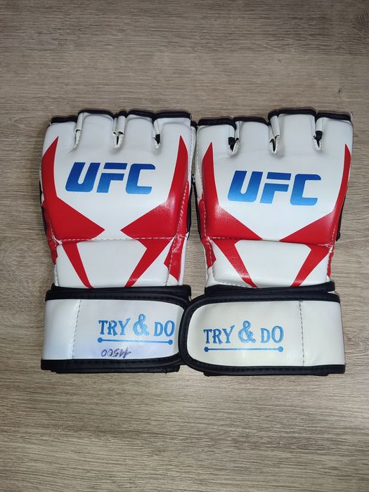 Перчатки UFC для ММА, размер L — бело-красные