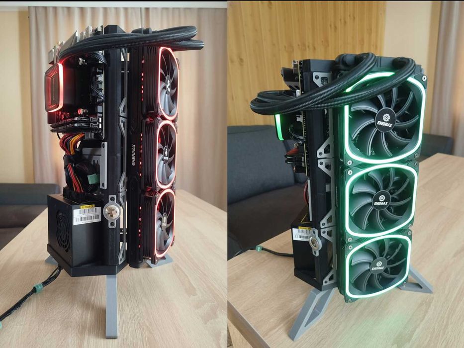 Carcasă PC Custom 3D Printed - Triunghi ITX Tower - Design Unic Open