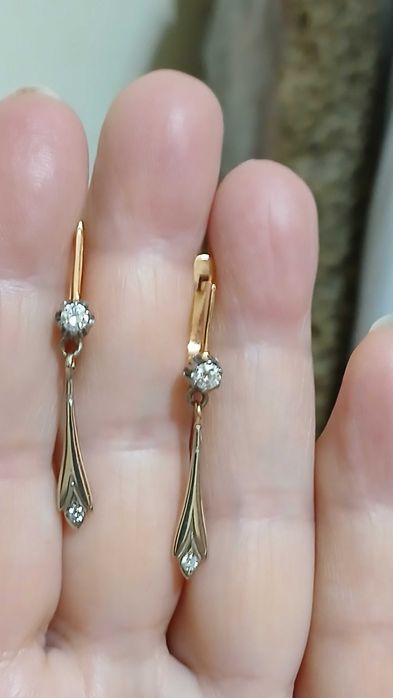 Серьги с бриллиантами. Советские.