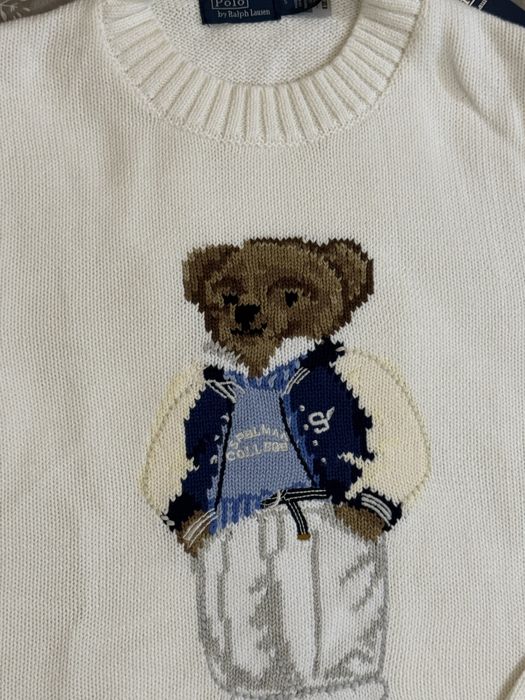 Pulover Polo Ralph Lauren din bumbac, tricotat, cu Polo Bear – mărimea S
