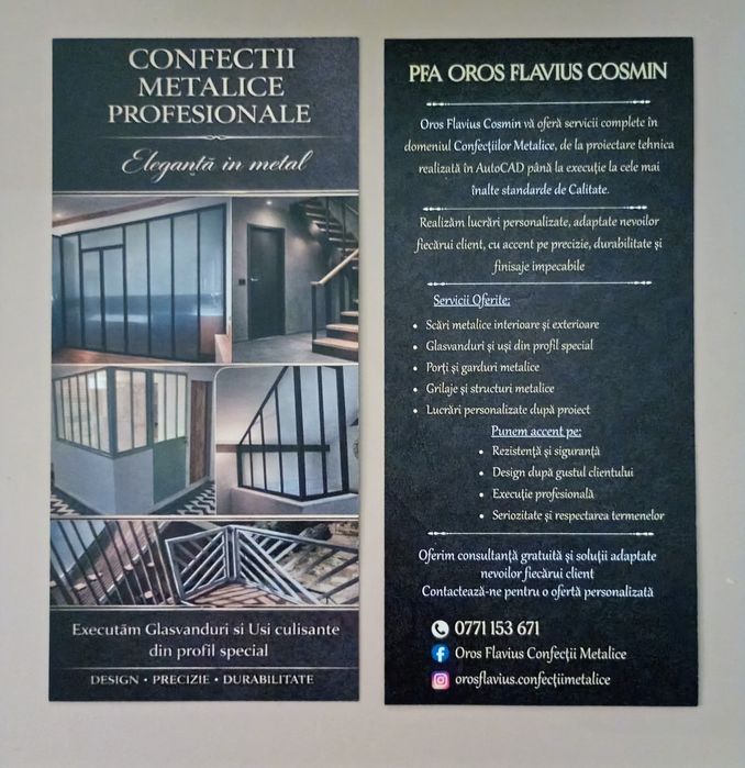 Realizăm lucrări în confecții metalice