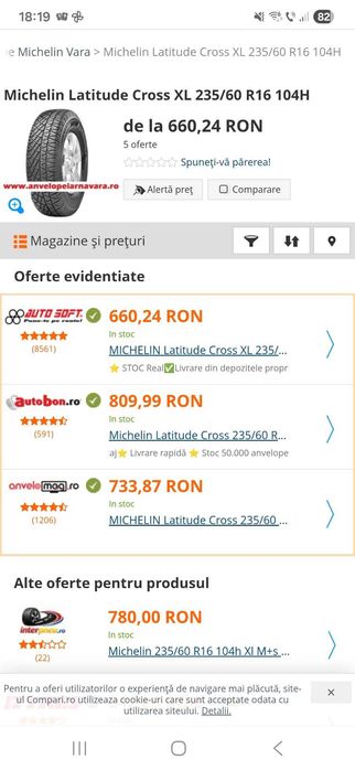 Noi - 1500 lei Oferta 4 Anvelope Michelin Cross 235/60/16. 104H
