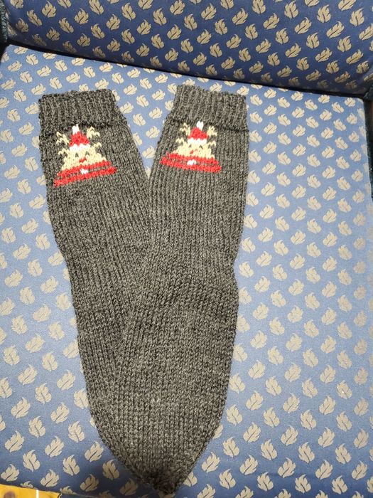 Ръчно плетени мъжки чорапи от вълна размер 44