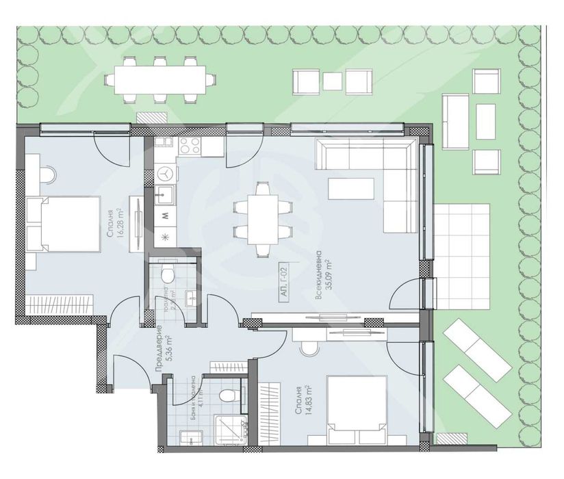 Тристаен апартамент  Остромила 592-22192
