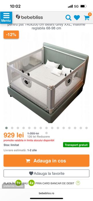 Vand set bariere culisante pat pt protectia copiilor