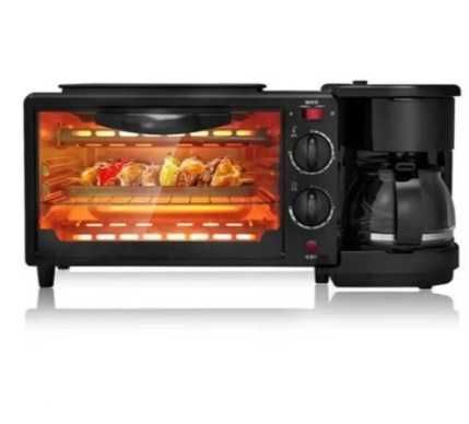 Мини фурна 3в1 Breakfast Station с кафемашина и грил - скара