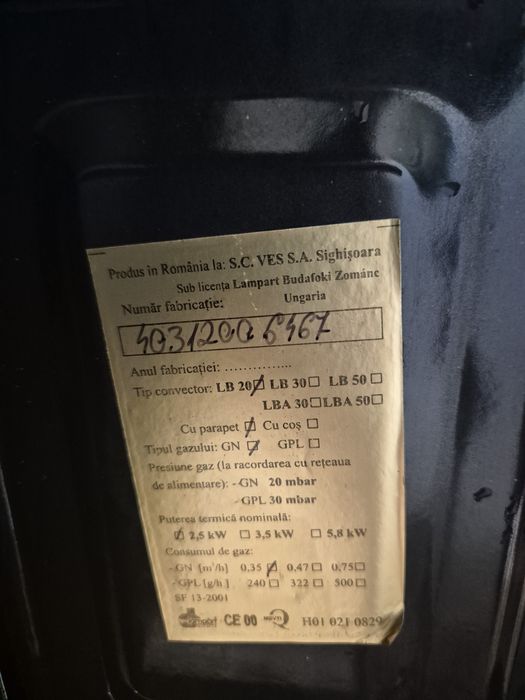 Convector gaz 2,5 kw
