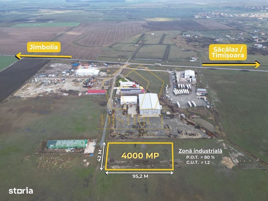 Teren industrial 4.000 mp, parcelabil, POT 80% I Săcălaz