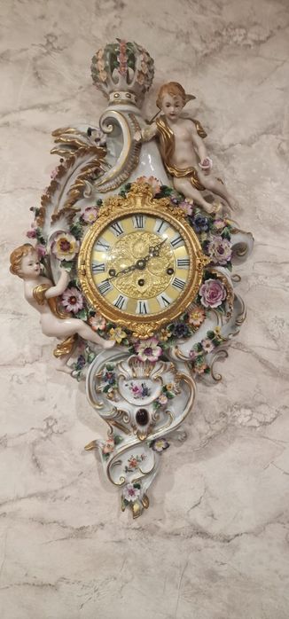 Антикварные часы Мейсен фарфор