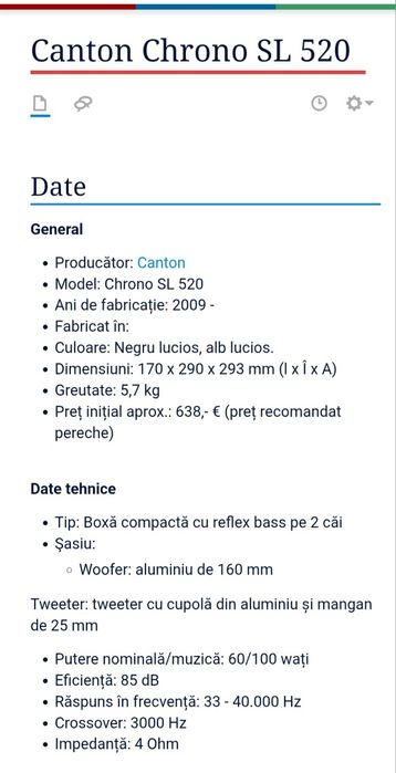 Boxe canton chrono sl 520