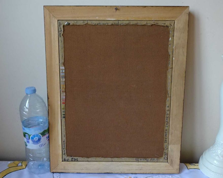 Гоблен, голям „Край реката “, едър бод кръстче, дебел памучен конец.