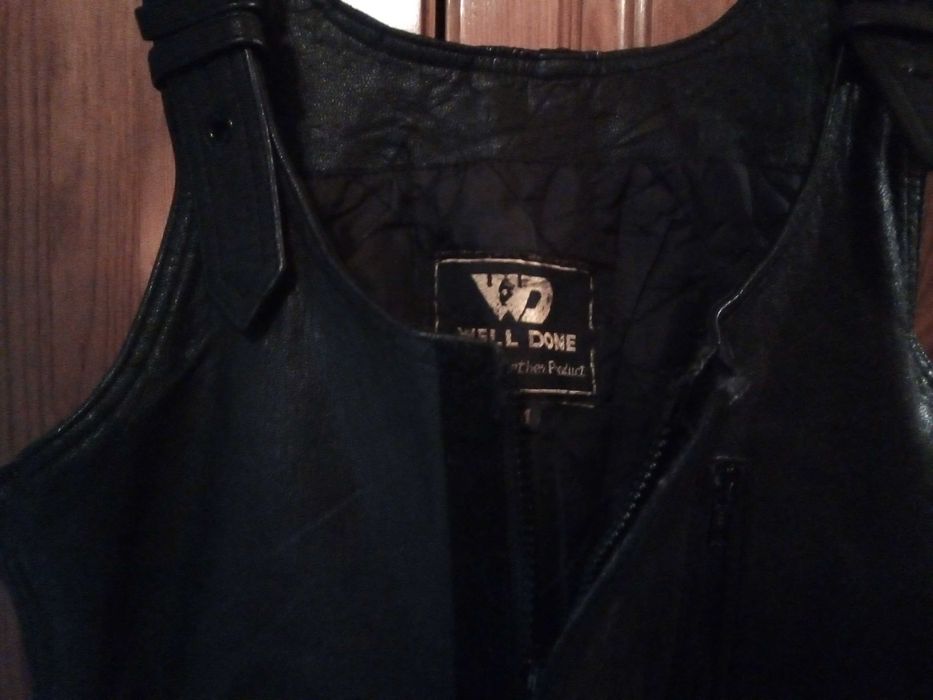 Оригинален мъжки гащеризон за мотор  естествена кожа  размер М