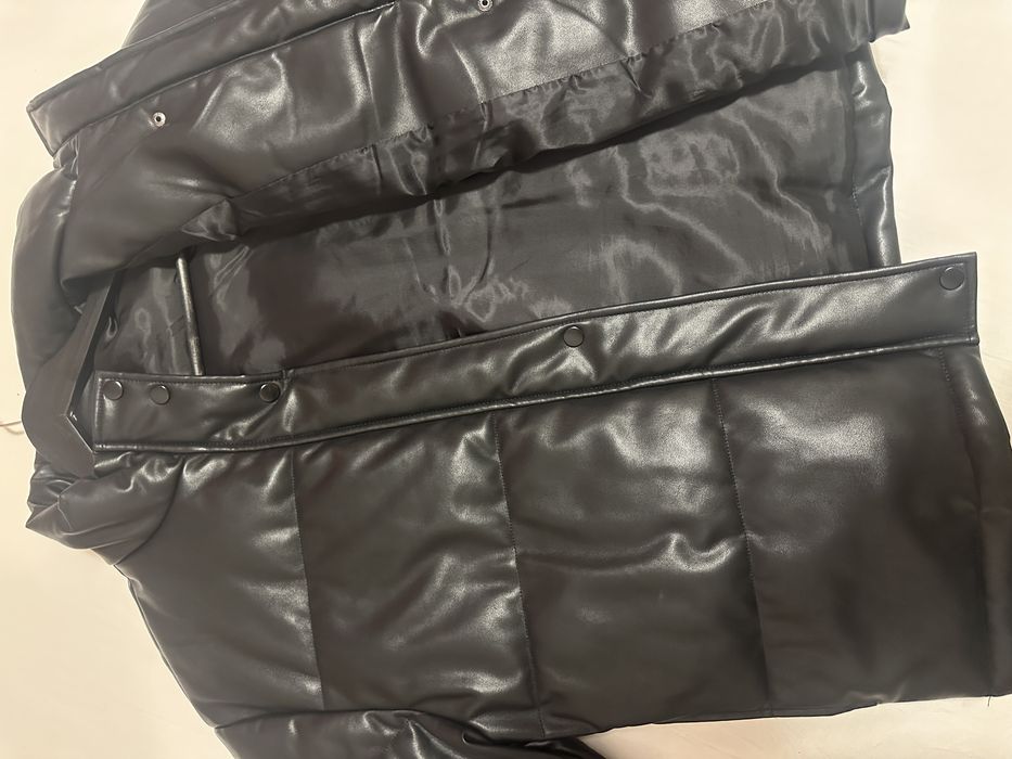 Черно кожено,зимно яке