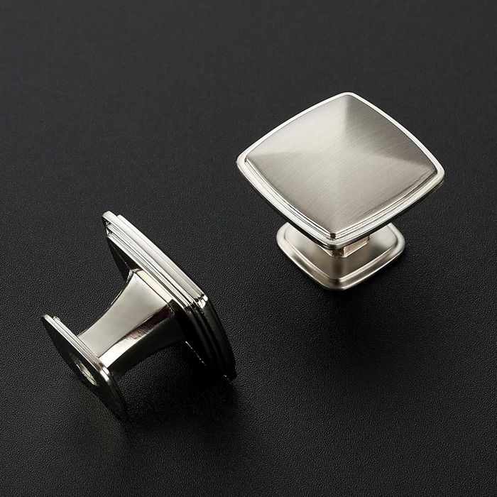 Квадратна дръжка от полиран никел за кухненски шкафове и чекмеджета