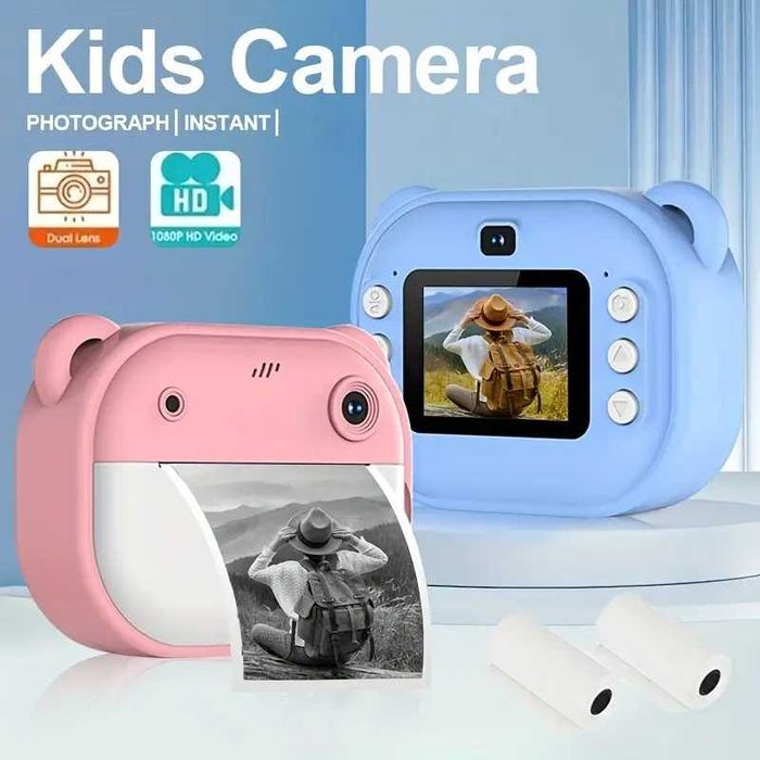 Детски фотоапарат с дисплей за моментни снимки Принтер камера 7 вида