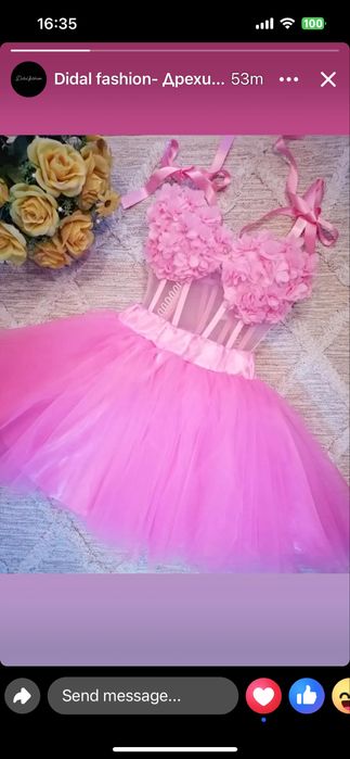 Рокля за повод с тюл