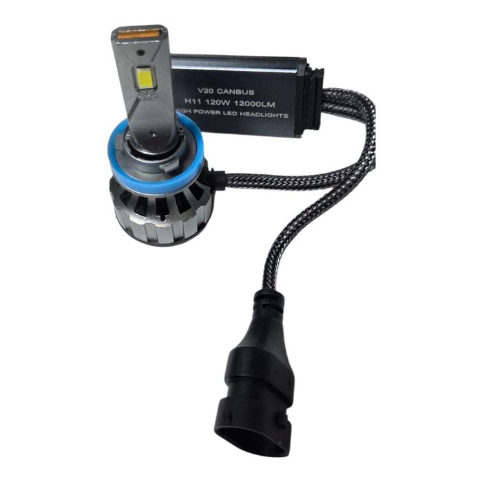 Set 2 Becuri LED H11 Canbus 120W – 12000 LM, 6000K Alb Rece, V20